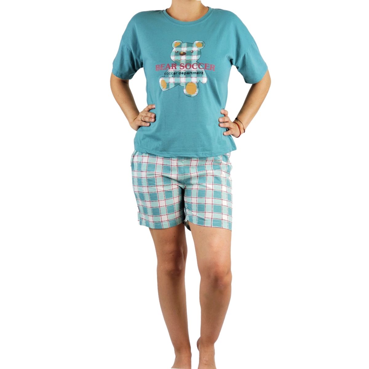 LOOK SHOP - Pijama Lola Juvenil Delgado Short Y Polera Mujer Osita 601