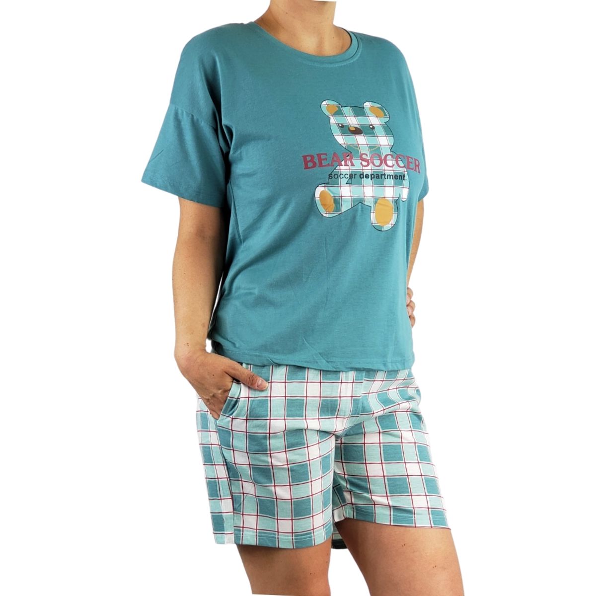 LOOK SHOP - Pijama Lola Juvenil Delgado Short Y Polera Mujer Osita 601