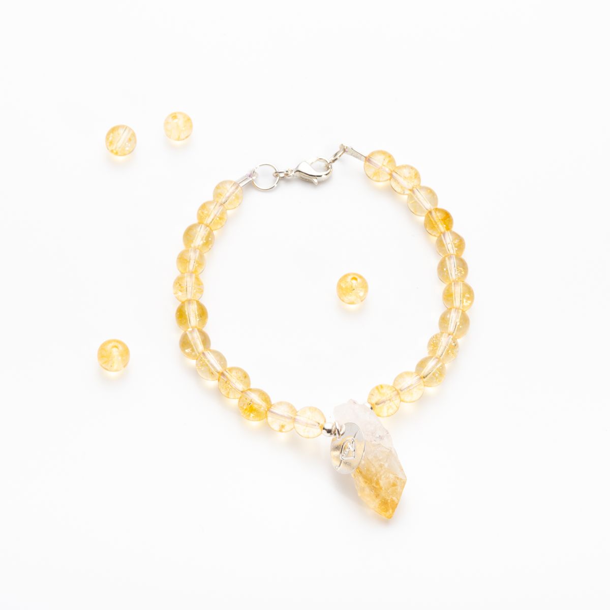 MCPTIENDATALLER - Pulsera de piedras citrino y colgante citrino