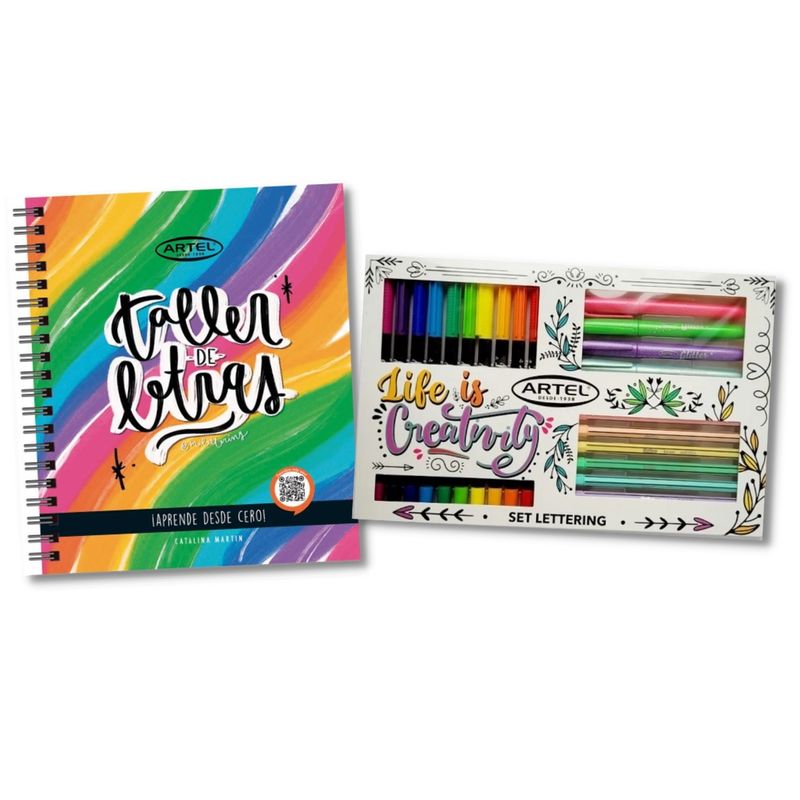 ARTEL - Pack Libro Aprende a Dibujar lettering  Set lettering Artel