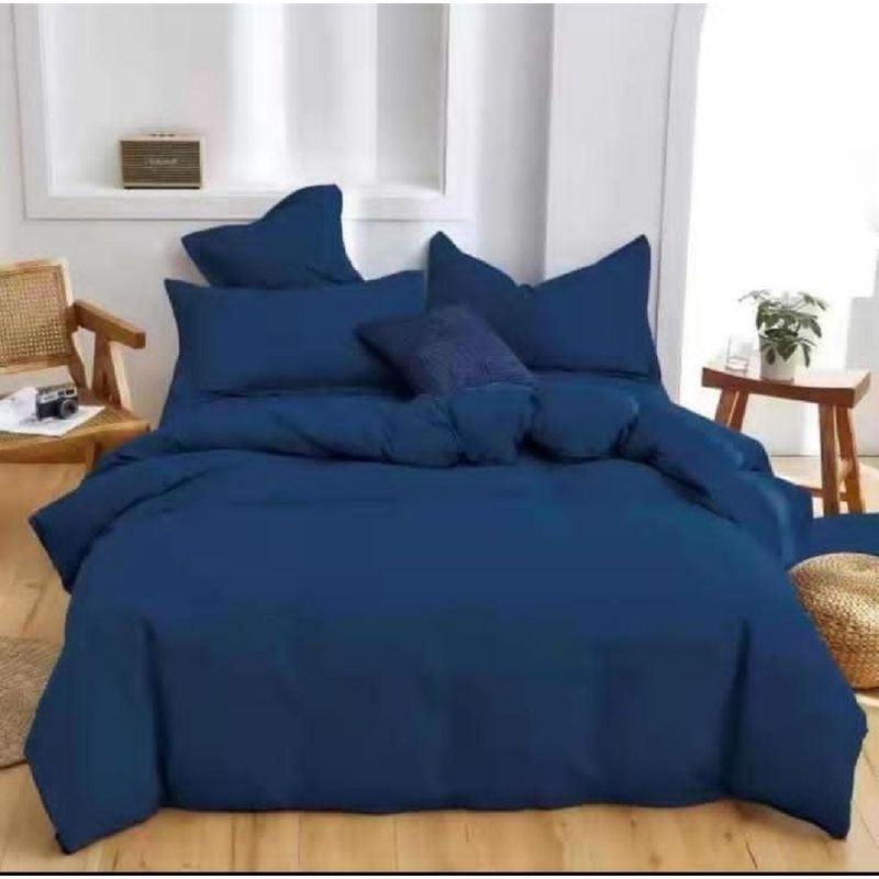 ANGELES DEL HOGAR - Juego De Sabanas 2 plaza  + 2 Fundas D Almohadas azul oscuro