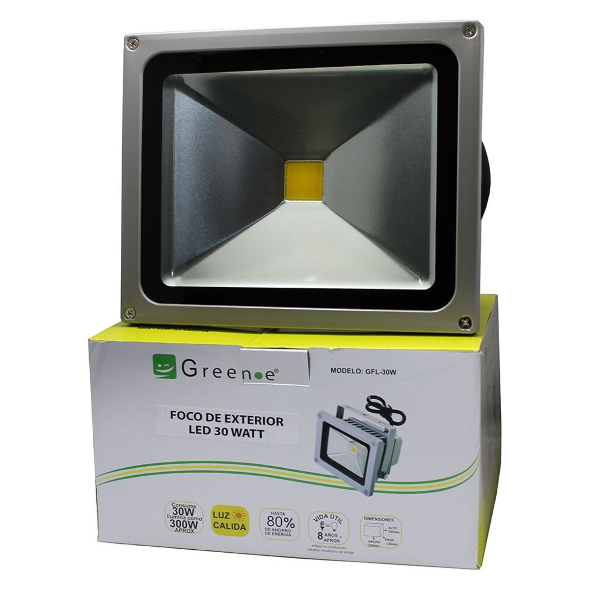 GREEN E - Foco Exterior Led de 30 W Luz Cálida. Green e