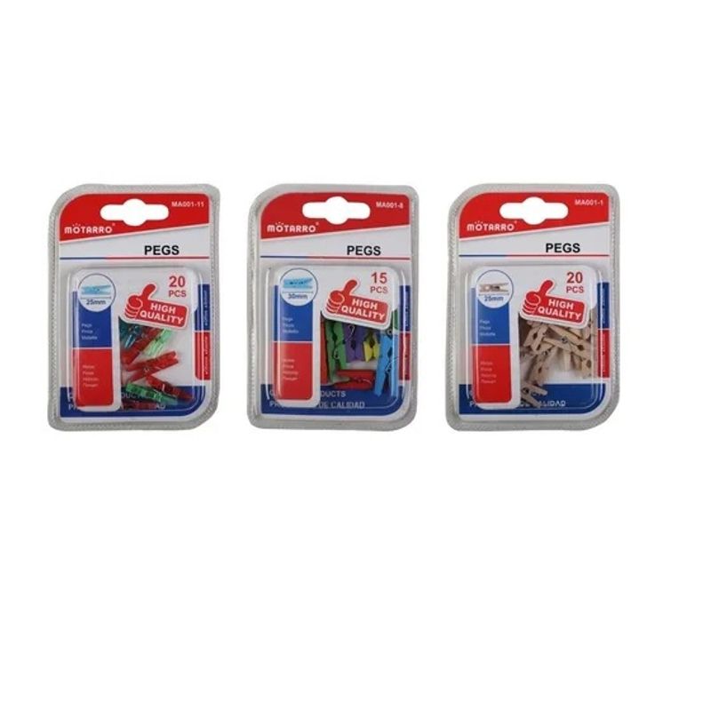 GENERICO - Mini Pinzas O Perritos Para Manualidades / Pack 55 Un.