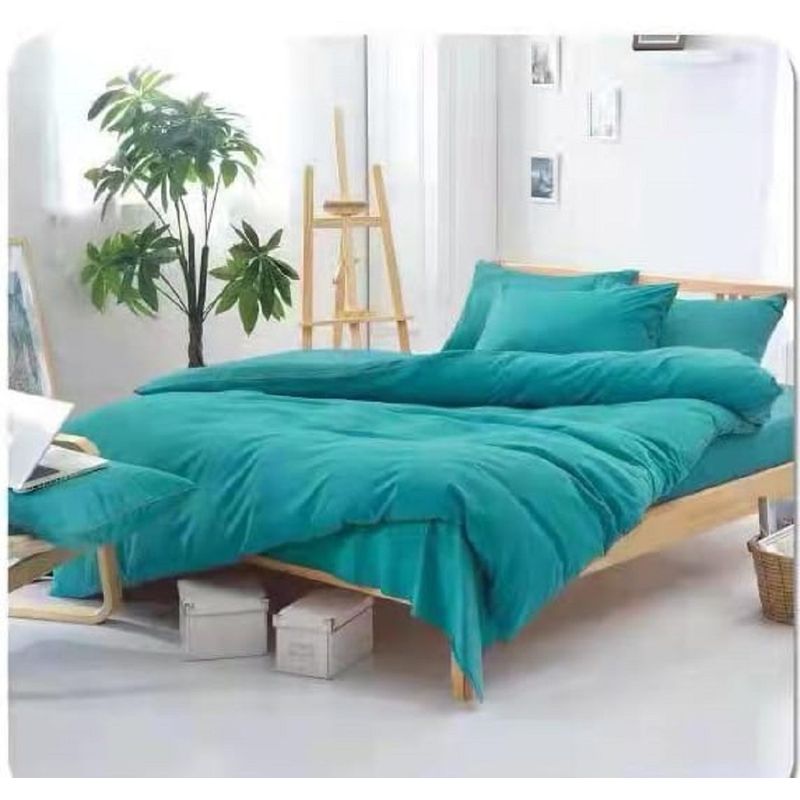 ANGELES DEL HOGAR - Juego De Sabanas 2 Plazas + 2 Fundas D Almohadas Turquesa
