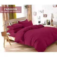 ANGELES DEL HOGAR - Juego De Sabanas 2 Plazas + 2 Fundas D Almohadas Burdeo