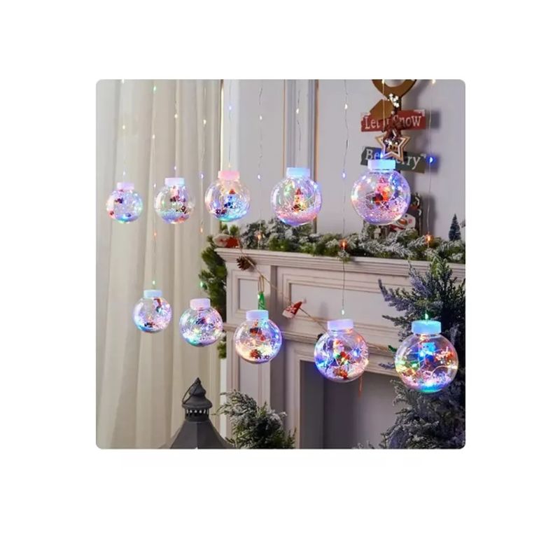 GENERICO - Cortina Esfera Luces Led Multicolor Navidad 0162 Jp Ideas