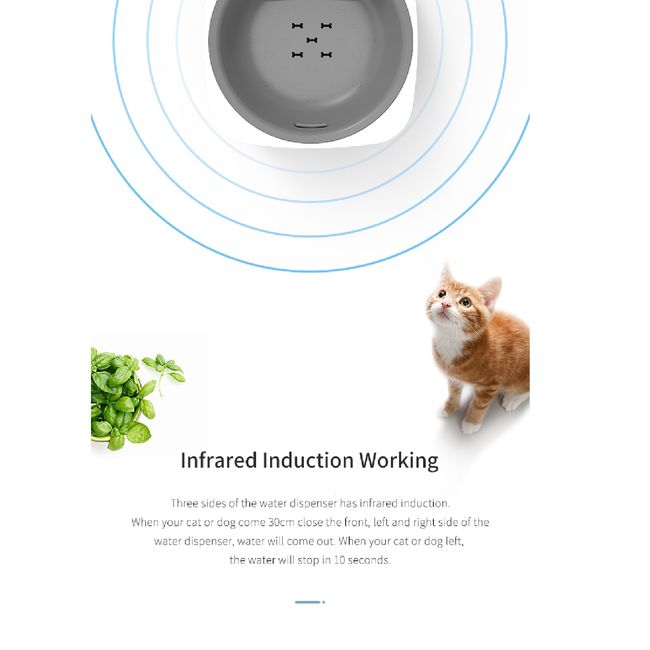 GENERICO - Fuente de Agua Gatos Inalambrica Elspet