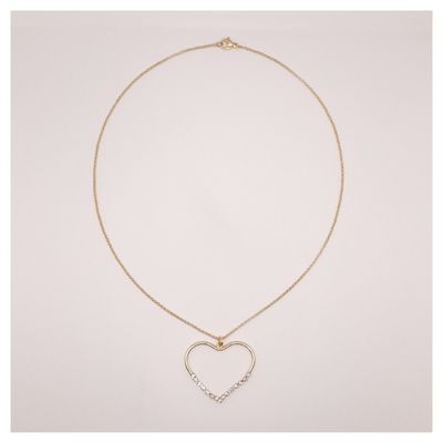 Imagen 2 del producto Cadena con corazón de circones enchapado en oro