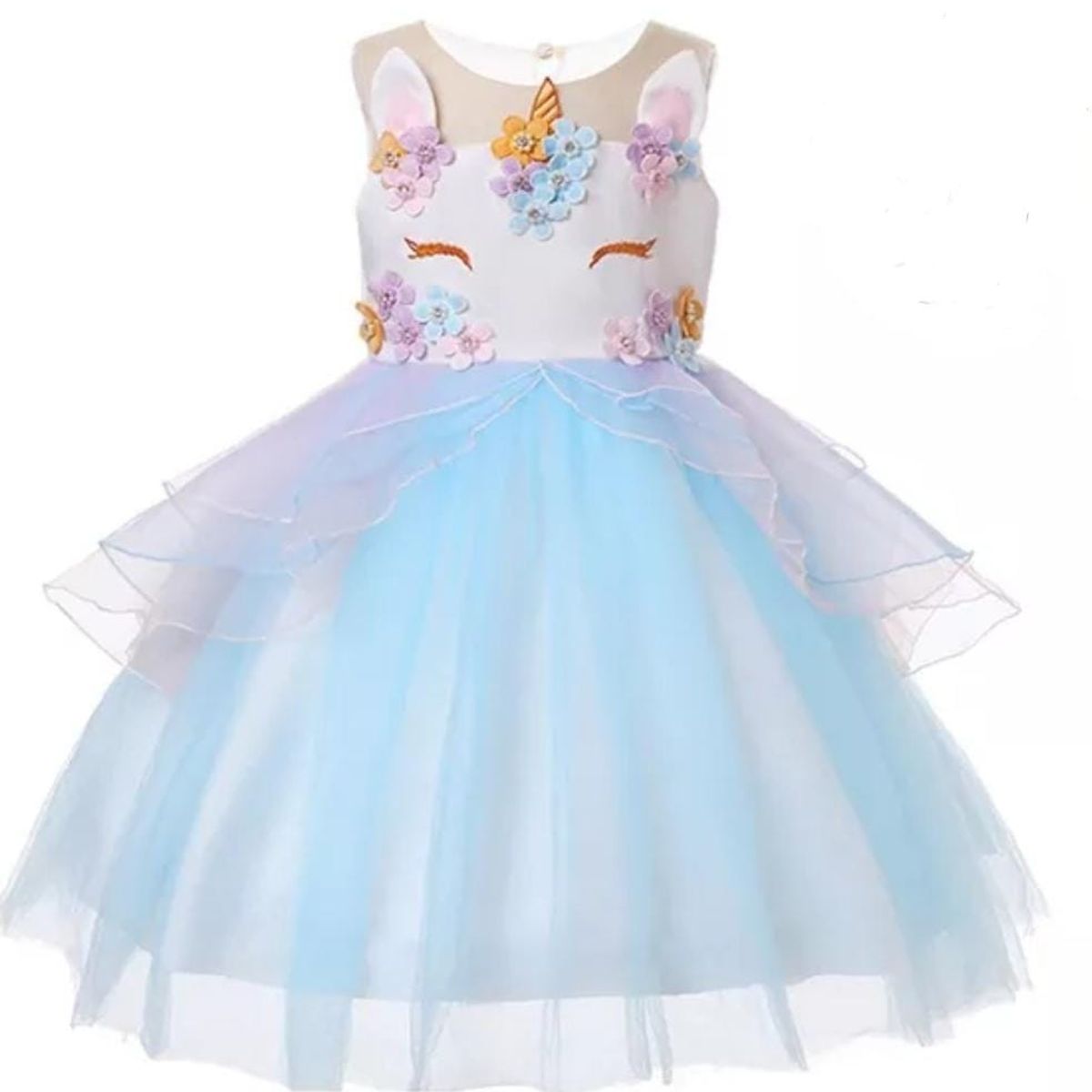 GENERICO - Vestido de Unicornio Princesa Fiestas cumpleaños talla 8-140