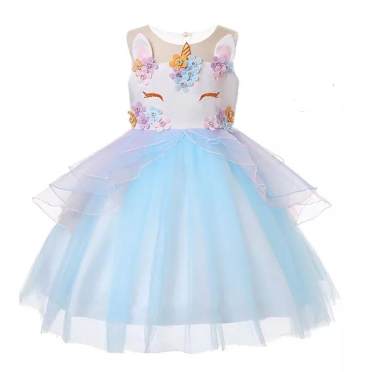 GENERICO - Vestido de Unicornio Princesa Fiestas cumpleaños talla 8-140