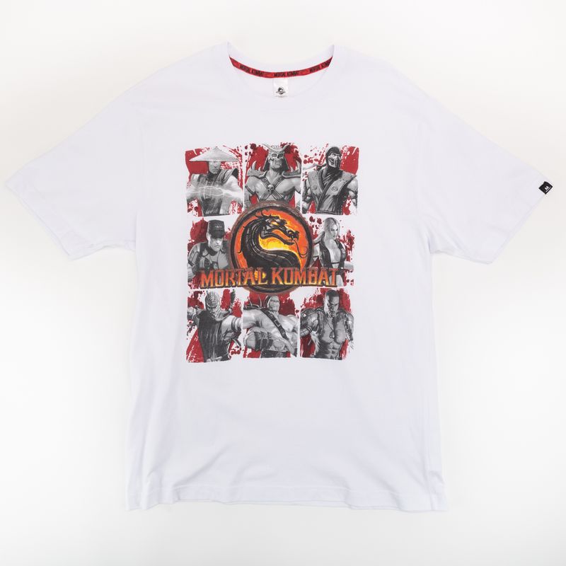 MORTAL KOMBAT - Polera Hombre YOU Mortal Kombat Logo Blanco