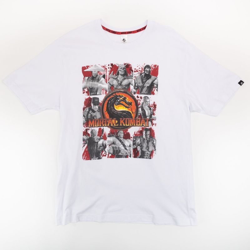 MORTAL KOMBAT - Polera Hombre YOU Mortal Kombat Logo Blanco