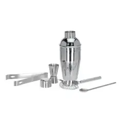 GENERICO - Set Coctelera 5 Piezas De Acero Inoxidable Tragos Cocteles