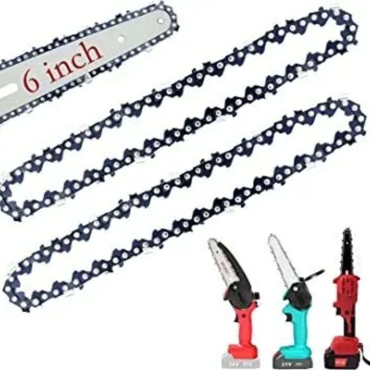 GENERICO - Mini Cadena De Motosierra Eléctrica De Acero De 6 Pulgadas
