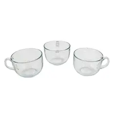 GENERICO - Tazas Vidrio Cafe Capuchinno Set 3 pcs 470ml