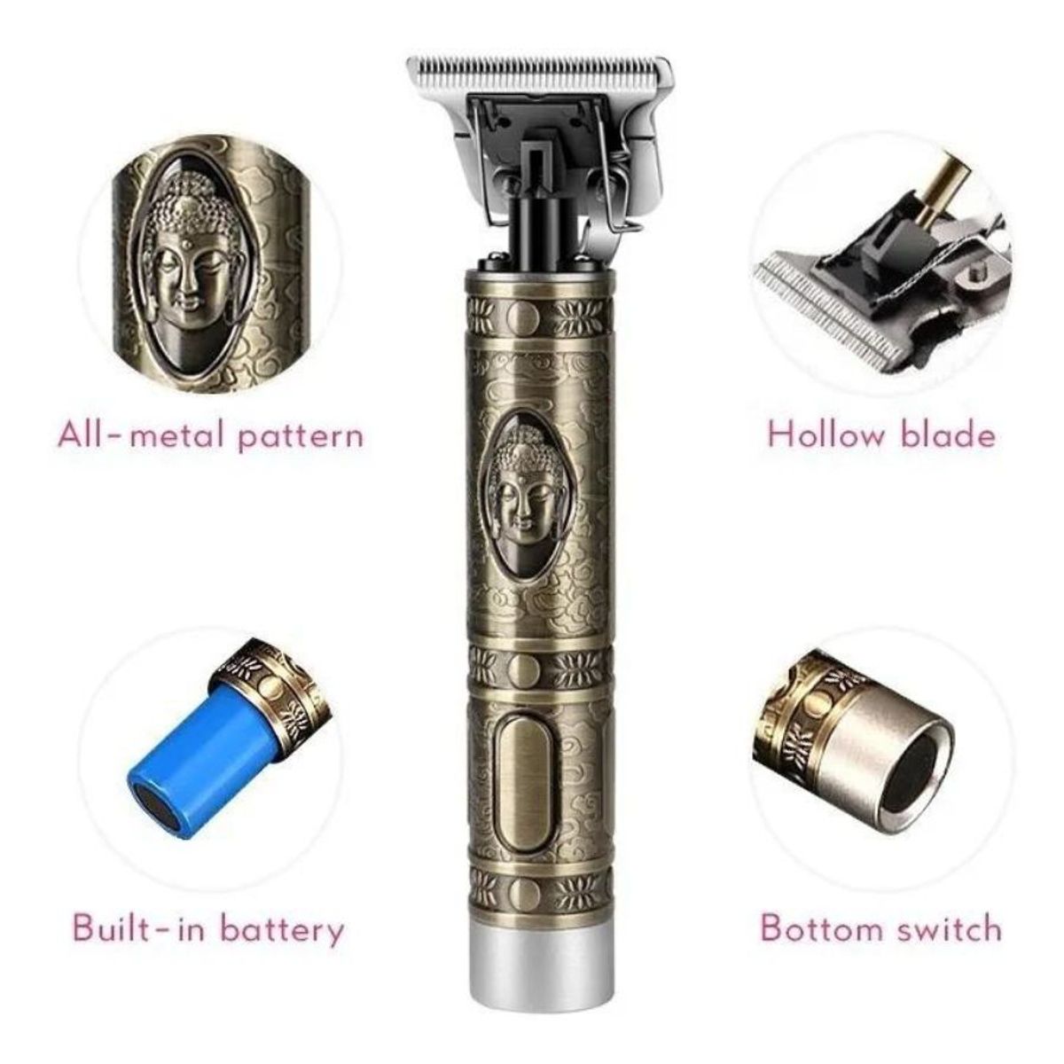 GENERICO - Máquina Cortadora Pelo Barba Recargable Afeitadora Hombres