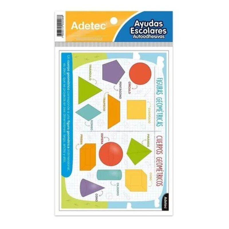 ADETEC - Ayuda Escolar Figuras Y Cuerpos Geométricos Adhesiva - 208