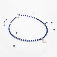 MCPTIENDATALLER - Collar de piedras lapislázuli y mano de Fátima