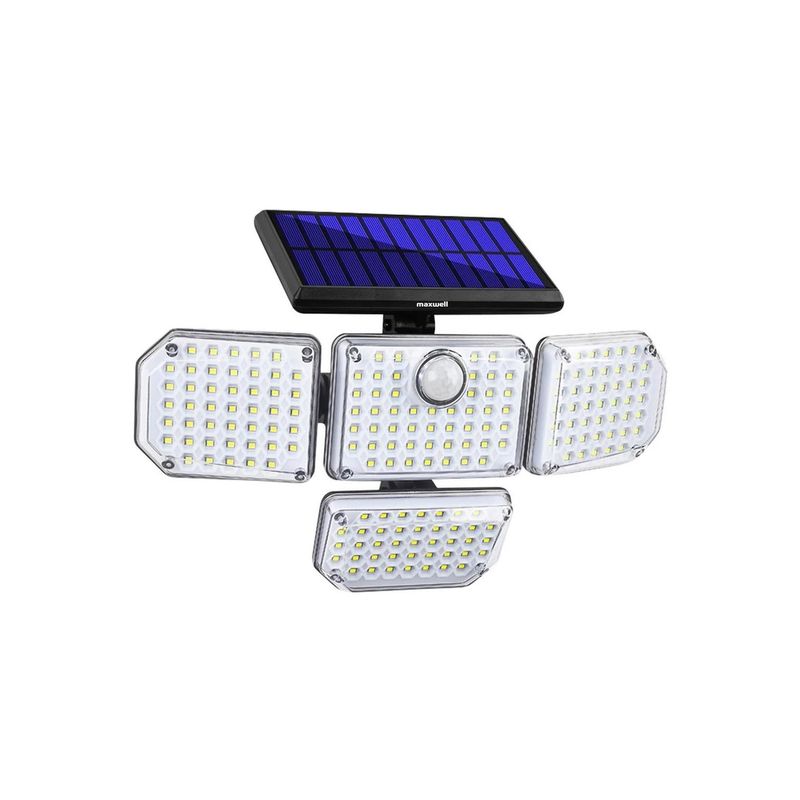 MAXWELL - Foco Led Solar Exterior Maxwell Sensor Movimiento 4 Direcc