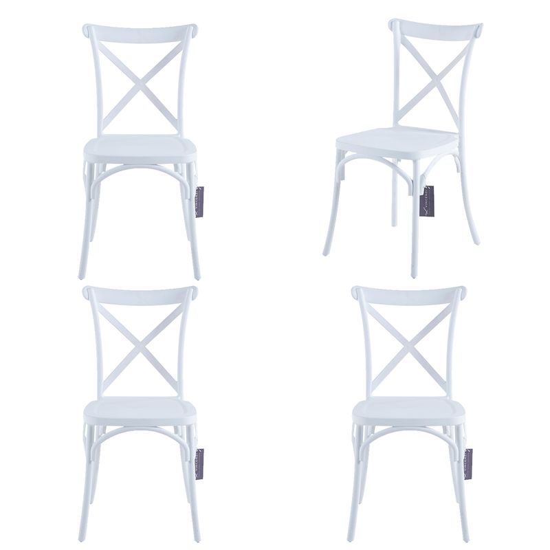 VINCENZI - Pack 4 Sillas Crossback Blanca