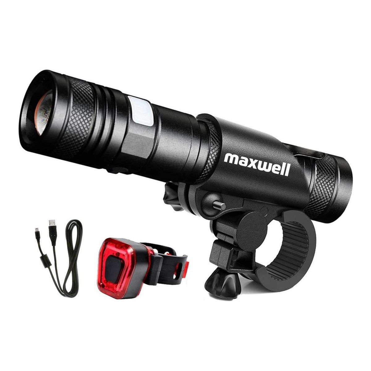 MAXWELL - Luz Bicicleta Set Delantera +trasera Usb Impermeable Maxwell