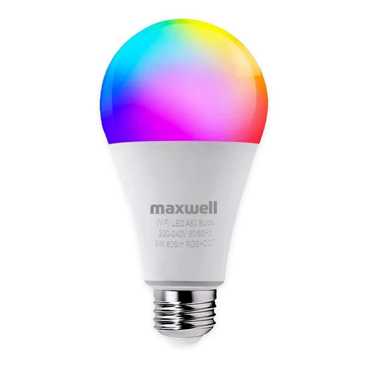 MAXWELL - Ampolleta Inteligente Led Maxwell E27 Wifi App Rgb 9w X1