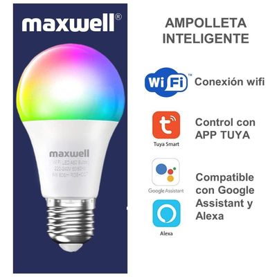 Imagen 2 del producto Ampolleta Inteligente Led E27 Wifi App Rgb 9w X1