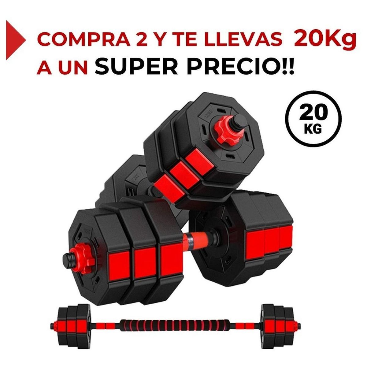 FITNICS - Mancuerna Ajustable Pesa De 10 Kg Unitaria Fitnics