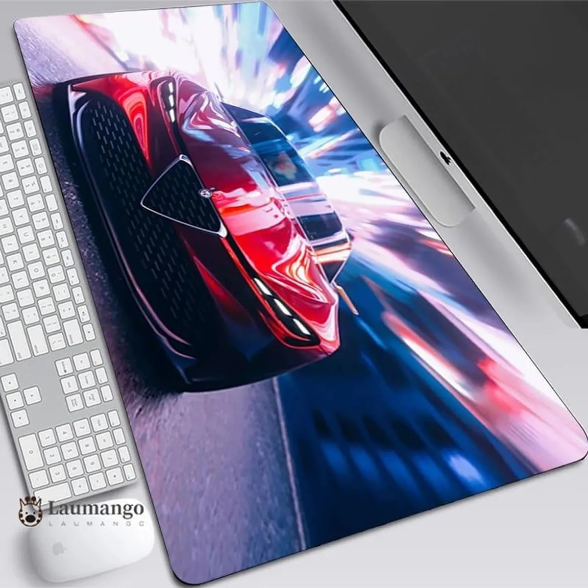 DEFF - Mouse Pad Gamer Auto Rojo