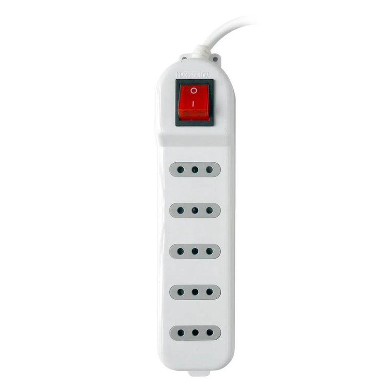 MACROTEL - Alargador con Switch 5 tomas 5 Mts Blanco Macrotel MACROTEL