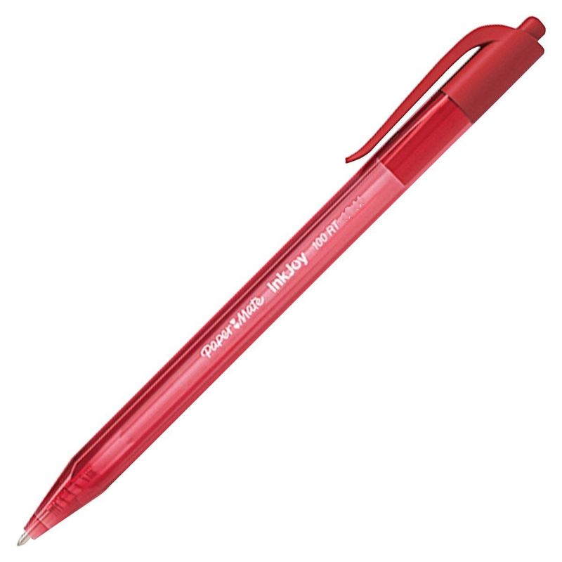 PAPER MATE - Pack 10 Lápiz pasta retráctil punta fina rojo
