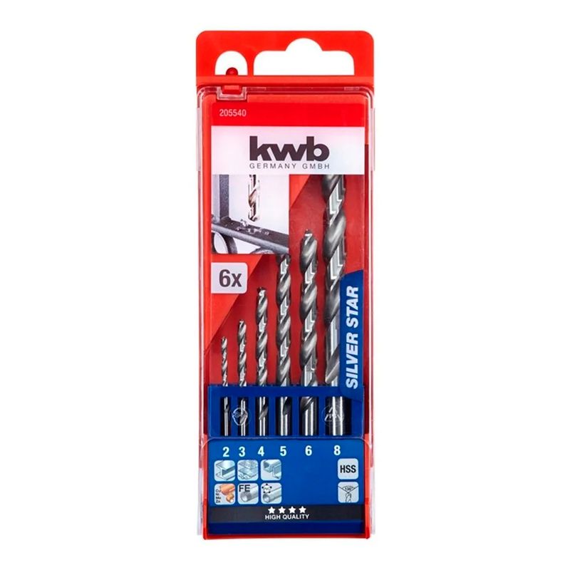 KWB - Kit Set Juego Brocas Para Metal Hss 6 Piezas Kwb 205540