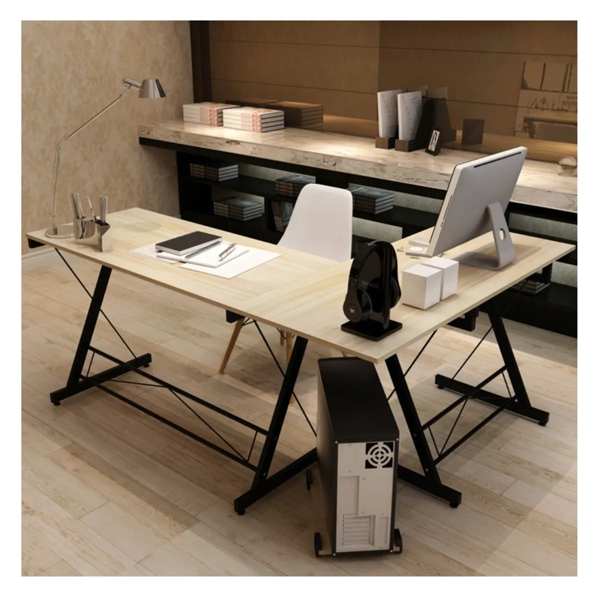 HOMER DESIGN - Escritorio Mesa Forma L Esquinero 110x51+120x51cm ZZ-M…