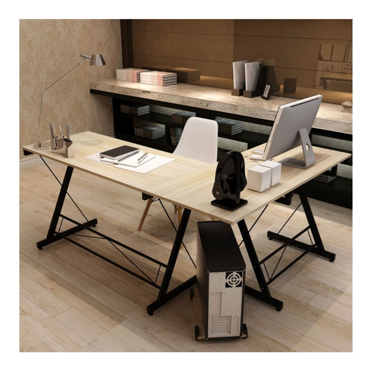 HOMER DESIGN - Escritorio Mesa Forma L Esquinero 110x51+120x51cm ZZ-M…