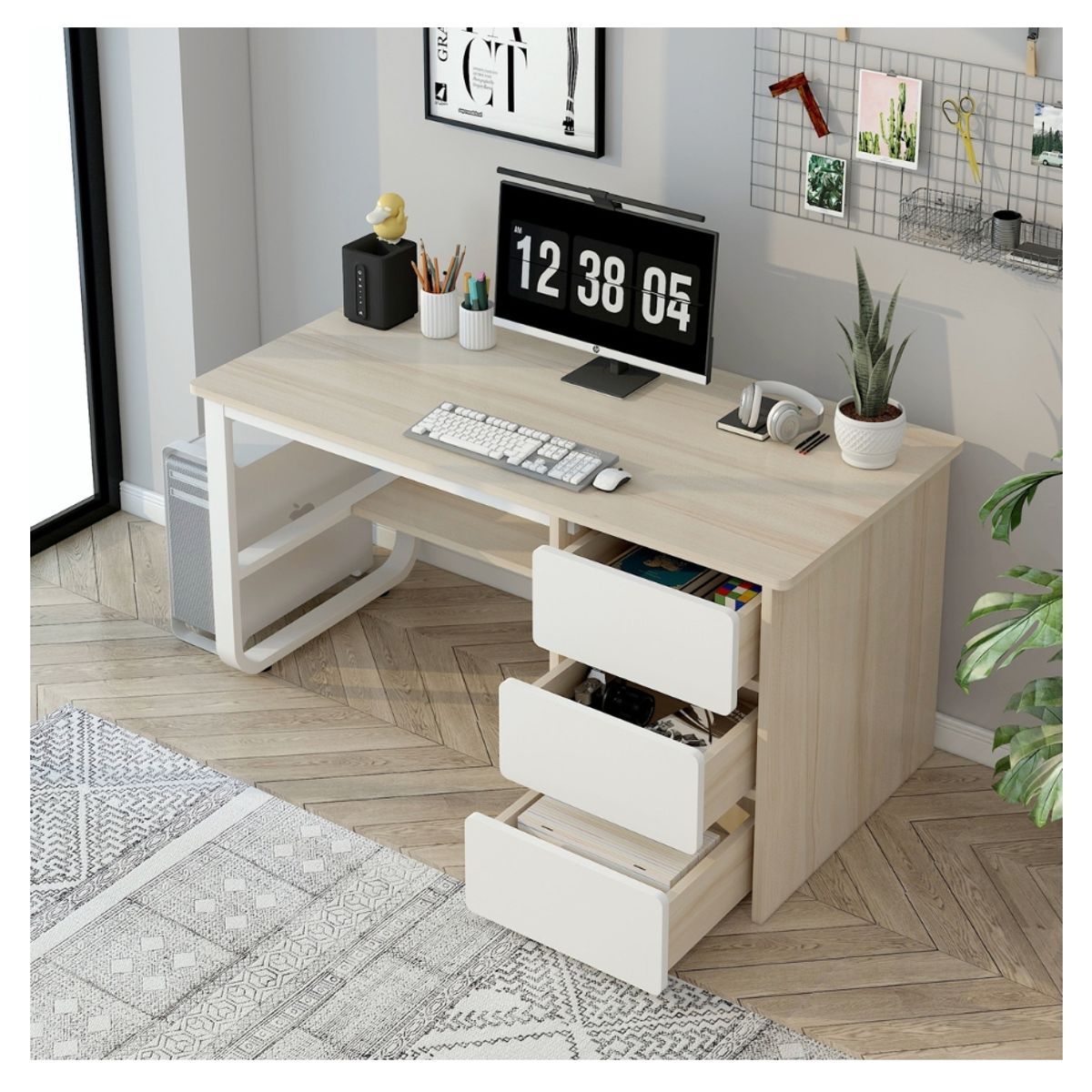 HOMER DESIGN - Escritorio Pata Metal Oficina Cajon 100x50x74cm Homer Design