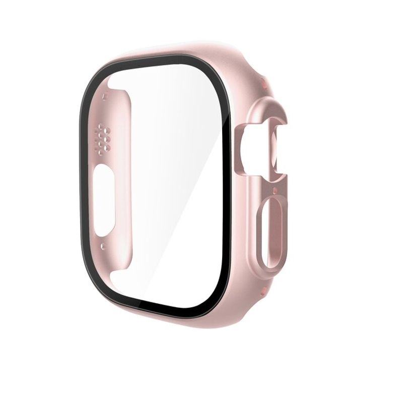 GENERICO - Protector Carcasa Con Vidrio Para Apple Watch Ultra 49mm  / Rosado Gold