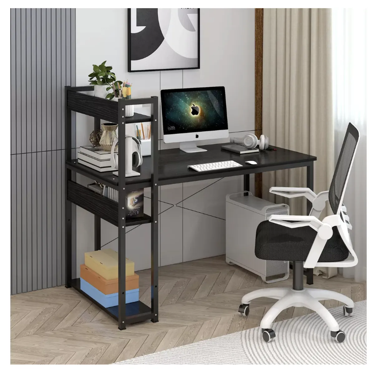 HOMER DESIGN - Escritorio H Oficina Madera Espesor 15mm 120x55x72cm 180831