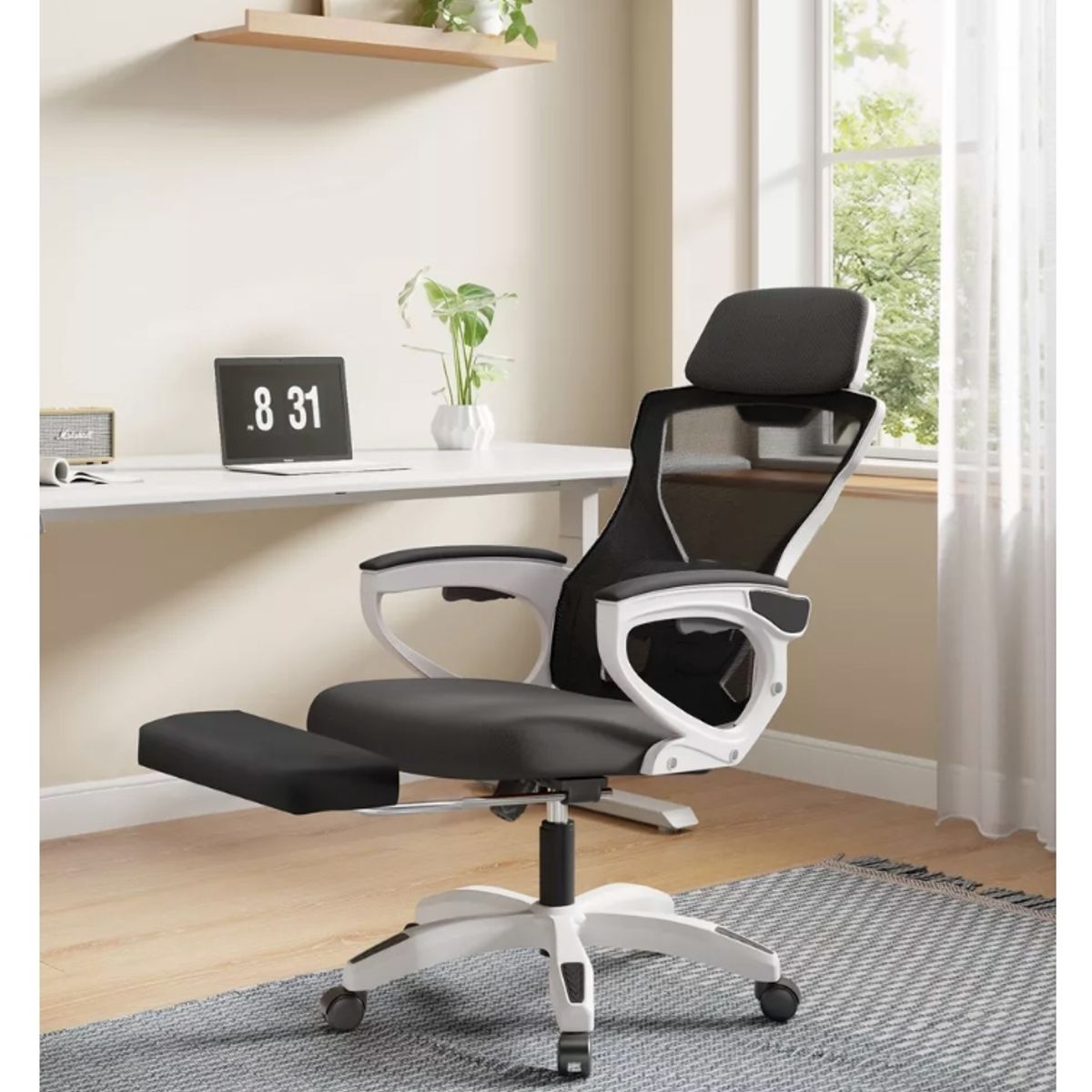 HOMER DESIGN - Silla De Oficina Ejecutiva Gamer Con Reposa Pie Reclinable