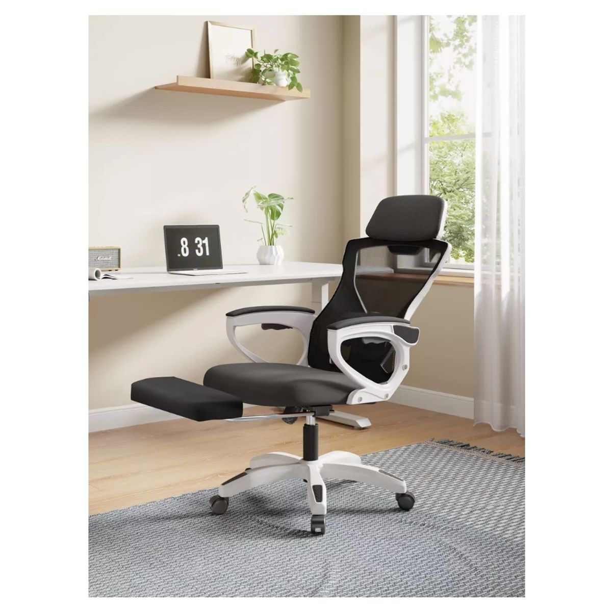 HOMER DESIGN - Silla De Oficina Ejecutiva Gamer Con Reposa Pie Reclinable