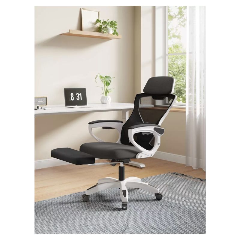 HOMER DESIGN - Silla De Oficina Ejecutiva Gamer Con Reposa Pie Reclinable