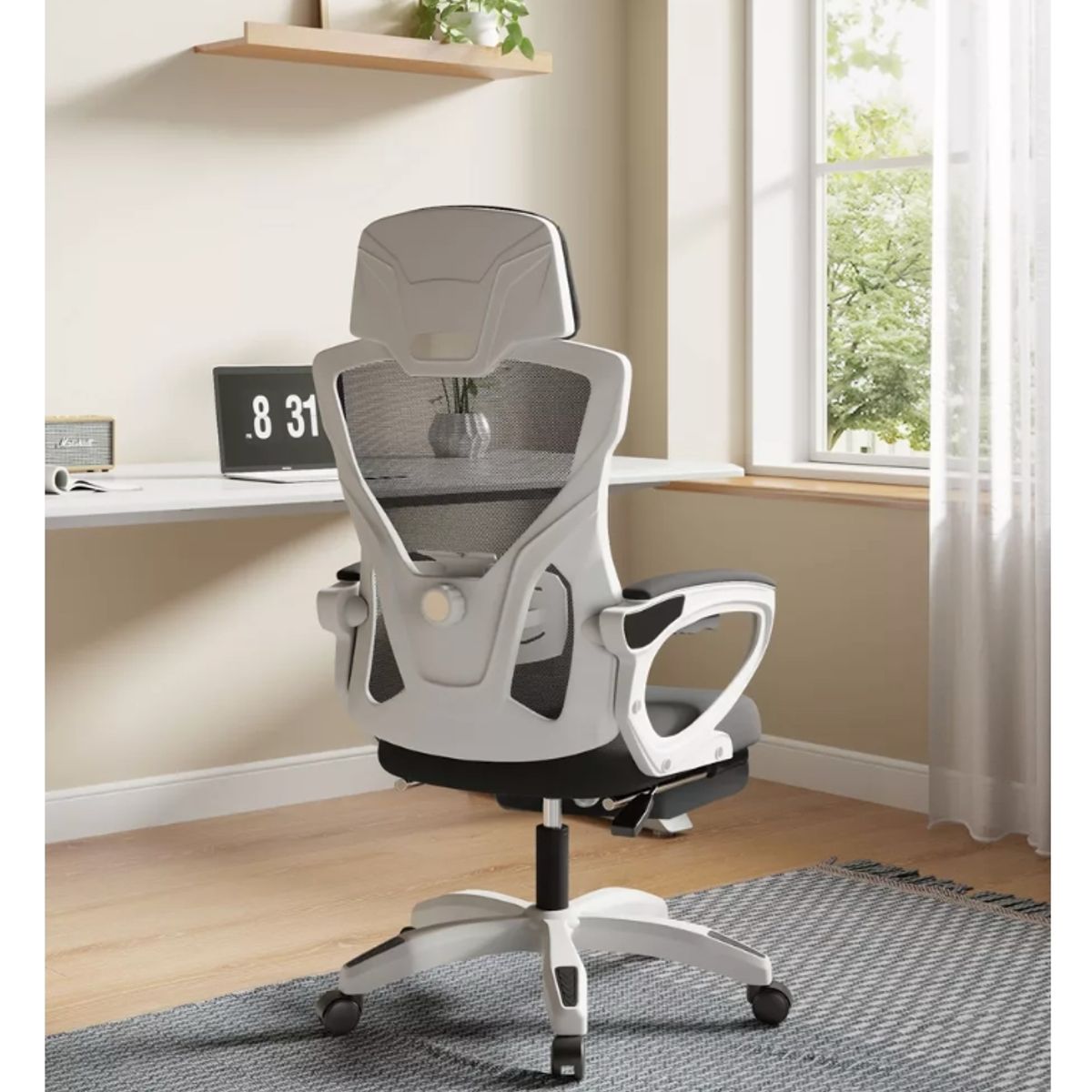 HOMER DESIGN - Silla De Oficina Ejecutiva Gamer Con Reposa Pie Reclinable