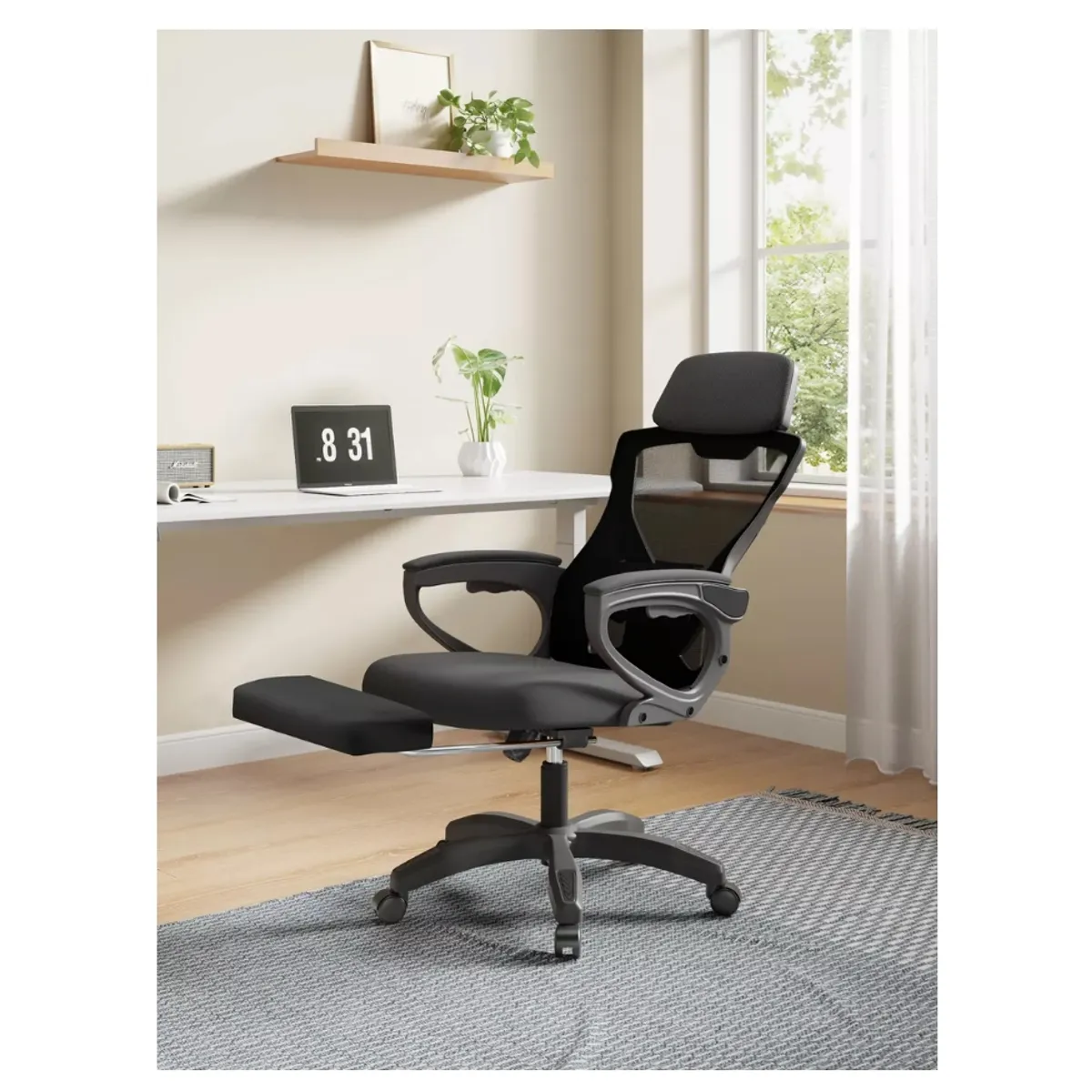 HOMER DESIGN - Silla De Oficina Ejecutiva Gamer Con Reposa Pie Reclinable