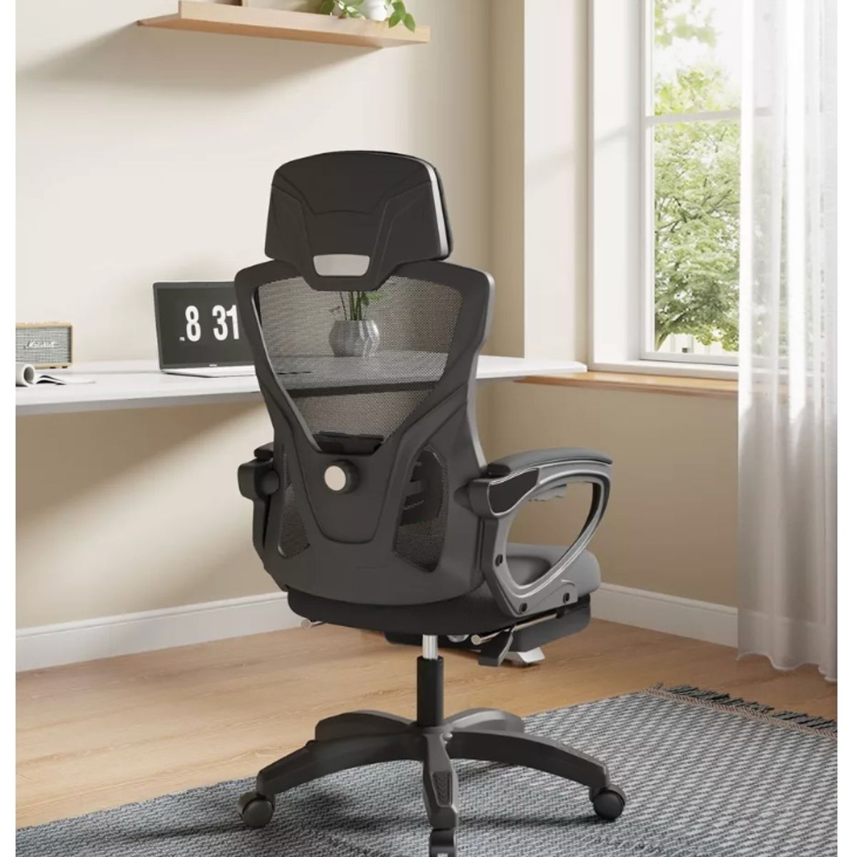 HOMER DESIGN - Silla De Oficina Ejecutiva Gamer Con Reposa Pie Reclinable