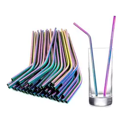 GENERICO - Set 6 Bombillas Reutilizable Arcoiris Tornasol C/limpiador