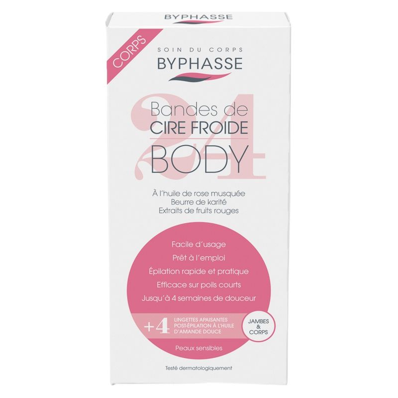 BYPHASSE - Bandas De Cera Fría Piernas Y Cuerpo Piel Sensible