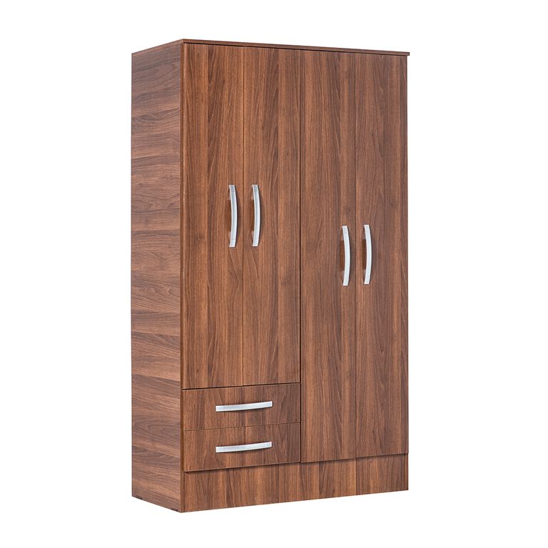 Closet 4 Puertas 2 Cajones Nogal