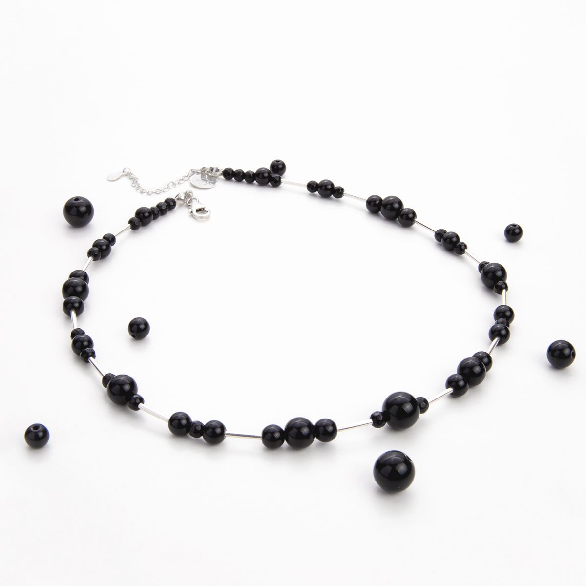 MCPTIENDATALLER - Collar de piedras ónix bolitas