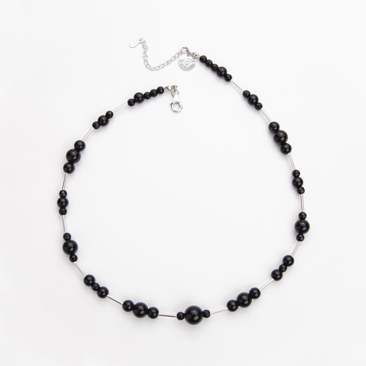MCPTIENDATALLER - Collar de piedras ónix bolitas