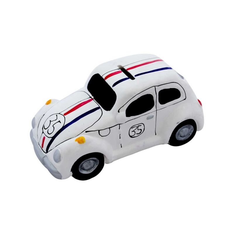 SOHOGAR - Alcancia decorativa de cerámica diseño auto escarabajo