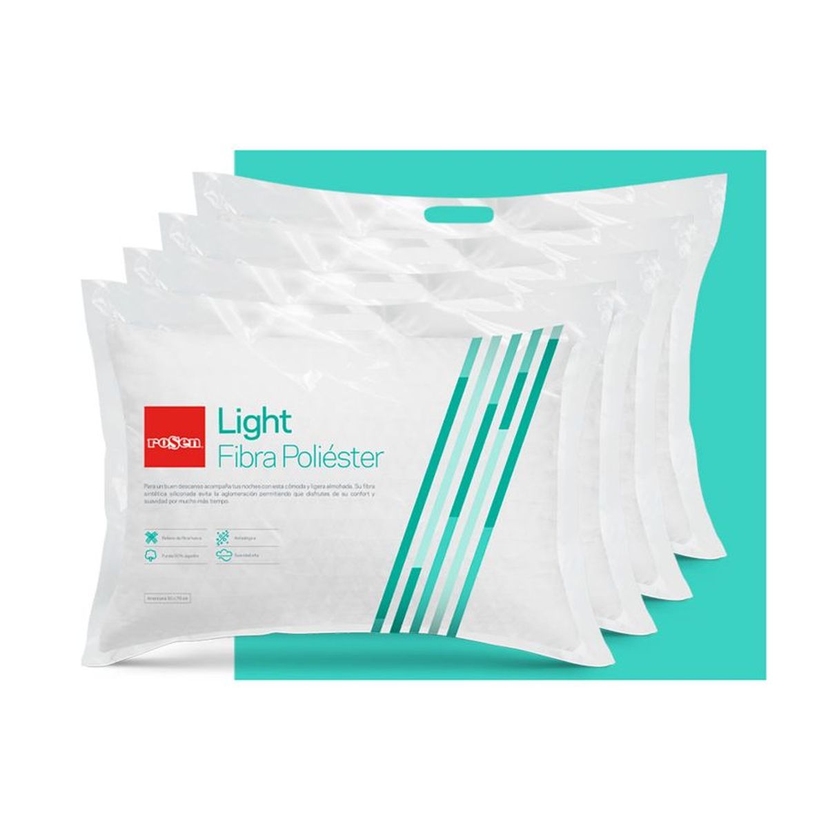 ROSEN - Set 4 Almohadas Rosen Fibra Light Americana 50x70 cm